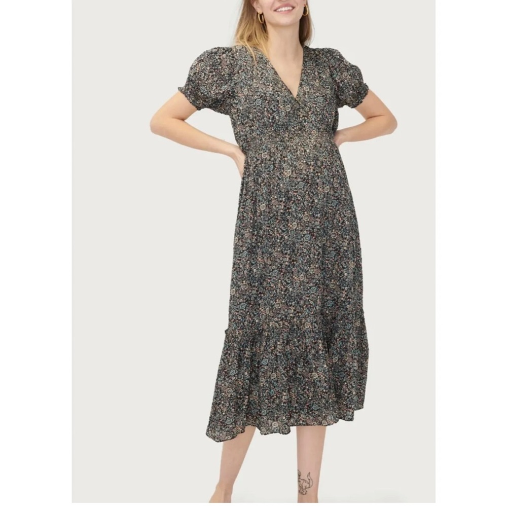HATCH THE EMMELINE midi DRESS BLK garden floral SZ2